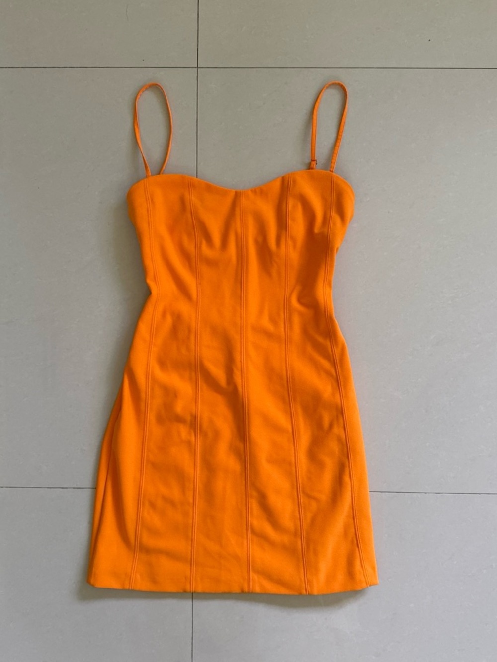 Abercrombie & Fitch Orange Spaghetti-Strap Bodycon Mini Dress Open Back